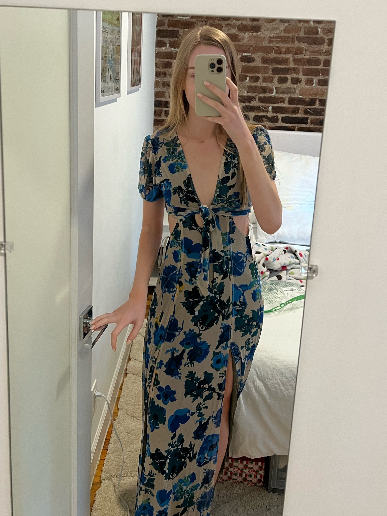 floral cutout dress