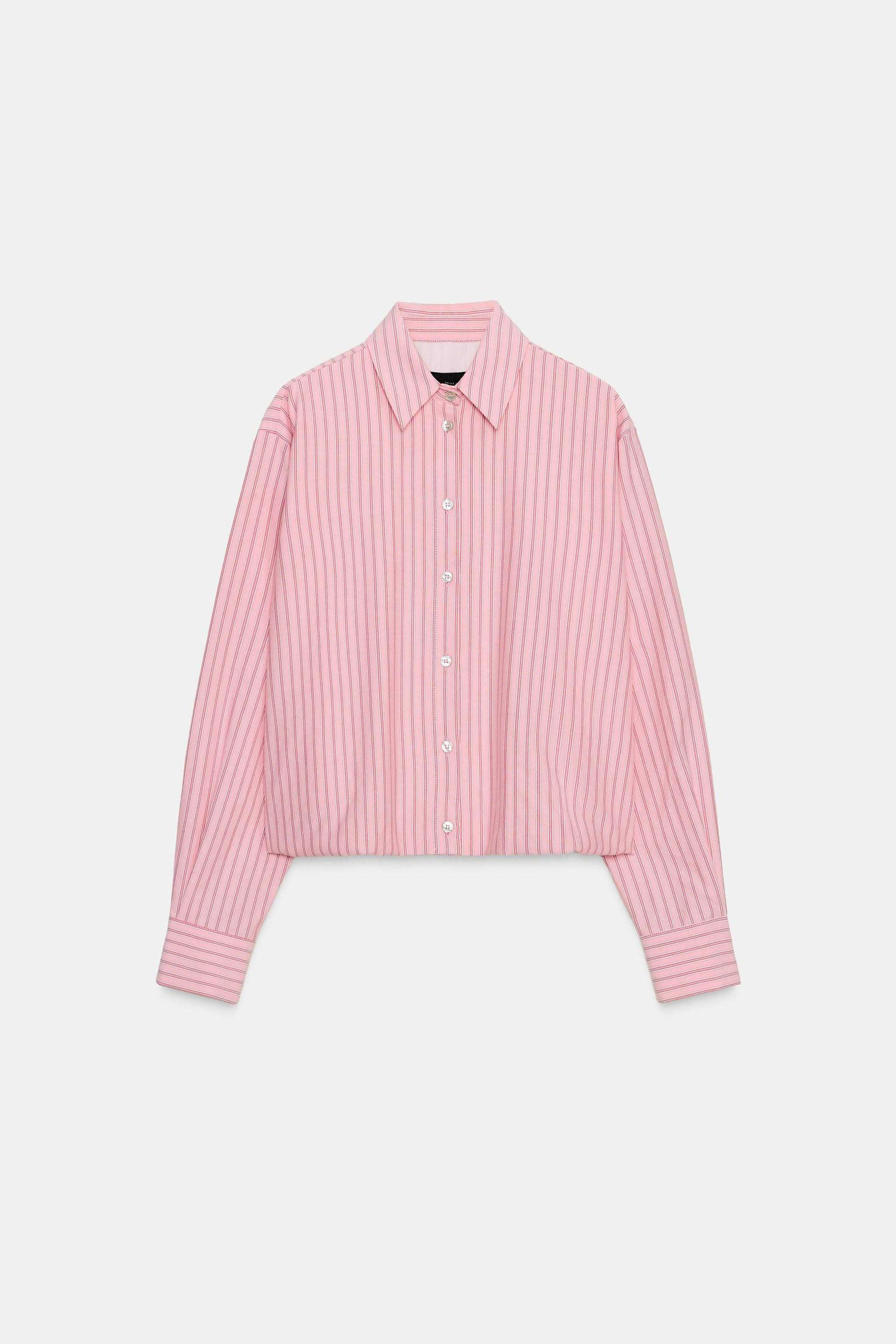 STRIPED BALLOON OXFORD SHIRT | Zara US