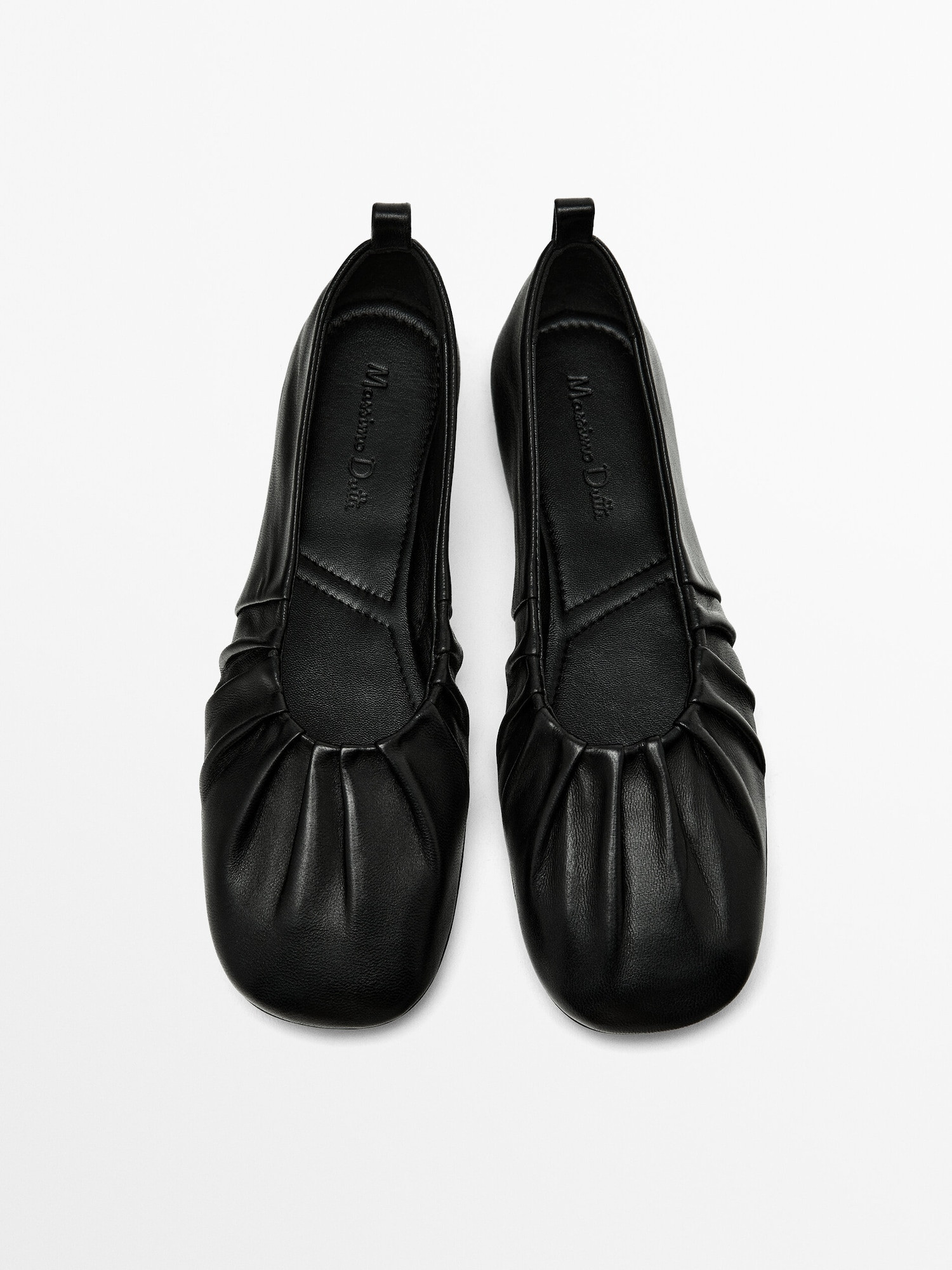 Lace-up ballet flats with gathering | Massimo Dutti US