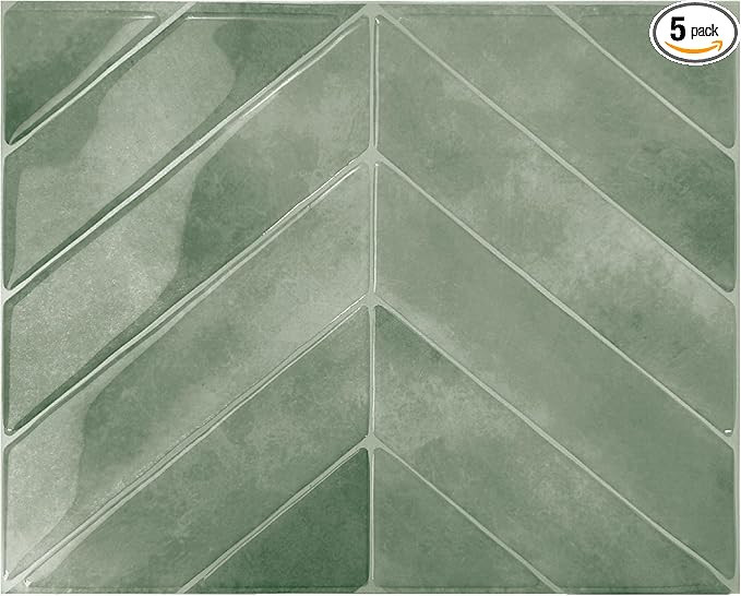 SMART TILES Peel and Stick Backsplash - 5 Sheets of 11.43" x 9" - 3D Adhesive Peel and Stick Tile... | Amazon (US)