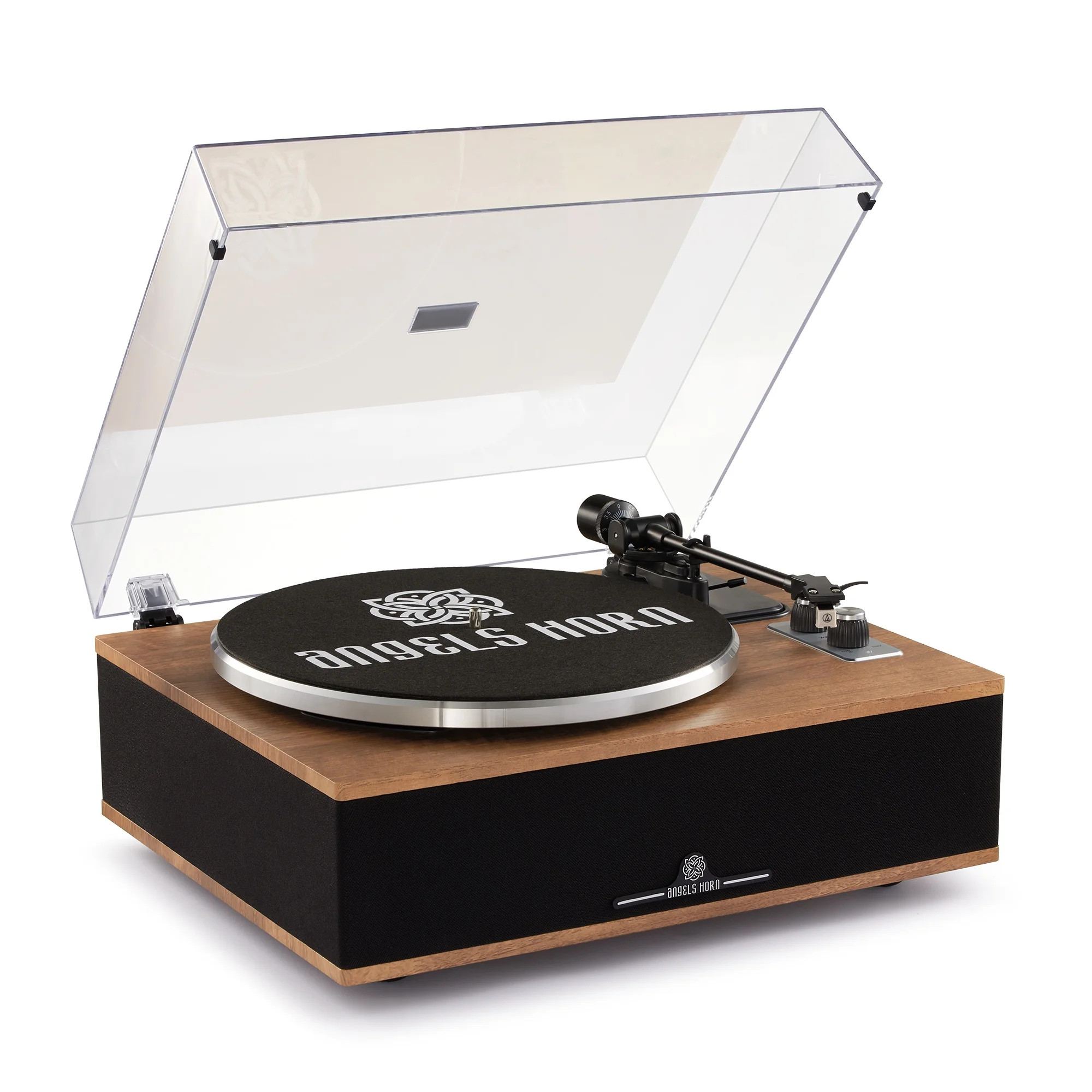 Angels Horn H019 Bluetooth Turntable, High-Fidelity Vinyl Record Player with Built-in Speakers | Walmart (US)