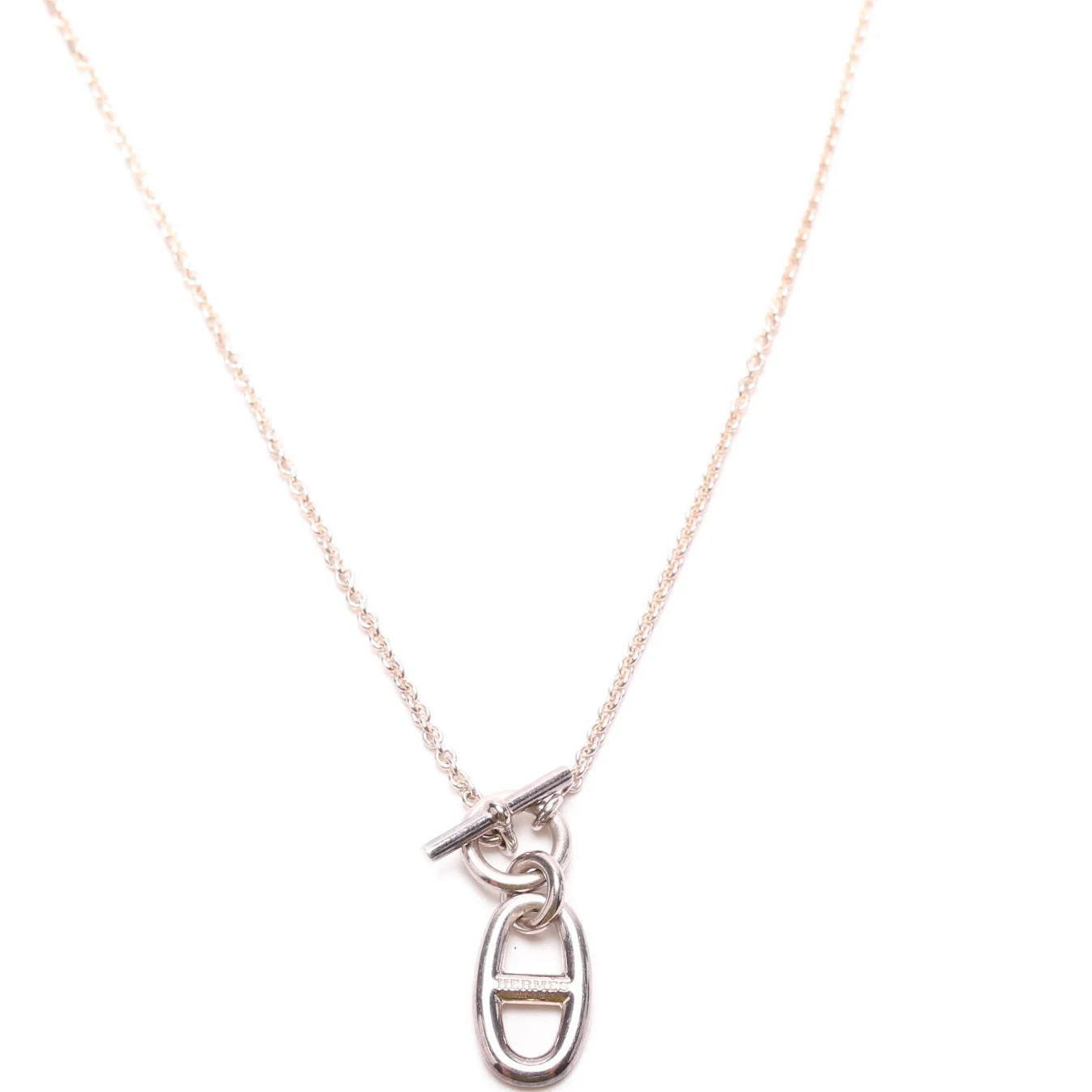 Chain D'Ancre Pendant Silver Necklace | Keeks Designer Handbags