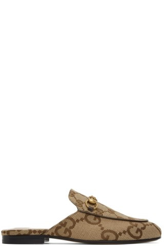Gucci - Beige Jumbo GG Princetown Loafers | SSENSE