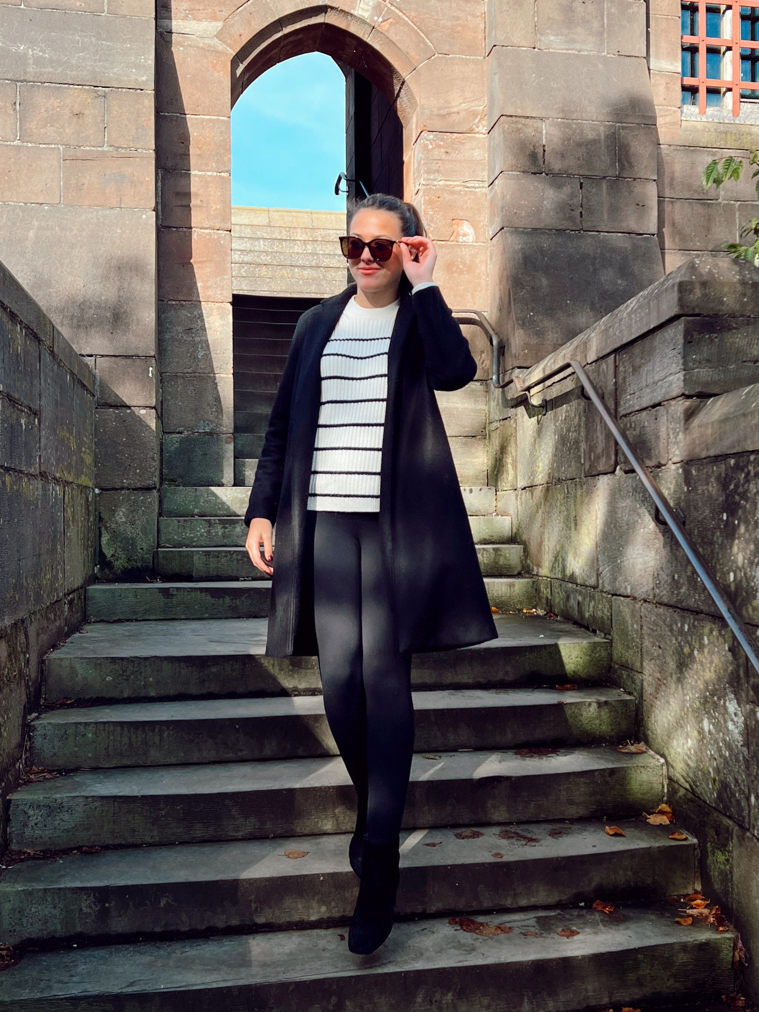 Black & white striped #oldmoney outfit 