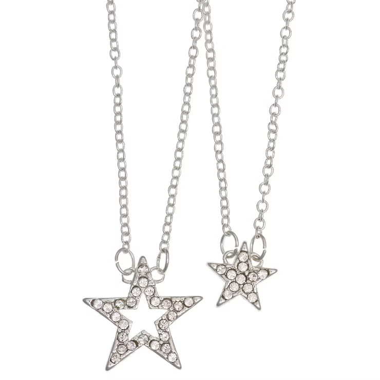 FAO Schwarz Silver Tone Star Pendant Necklace Set | Target