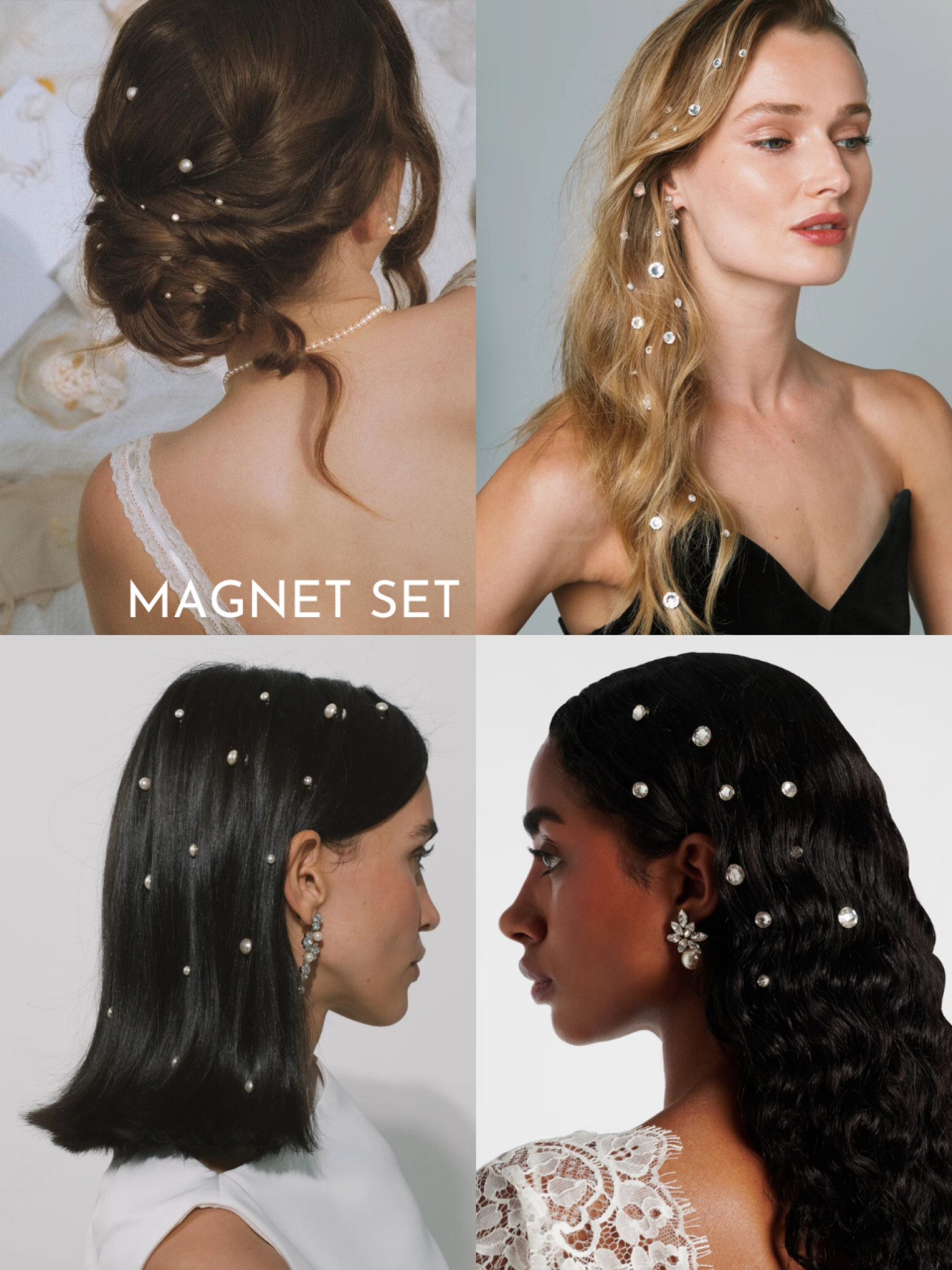 Bridal hair accessories: magnet set 