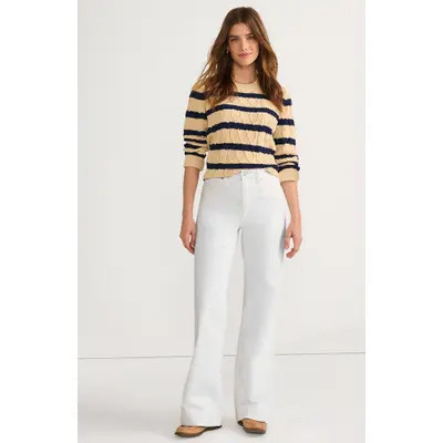Lands' End Recover High Rise Wide Leg Blue Jeans in River Rinse at Nordstrom, Size 4S | Nordstrom