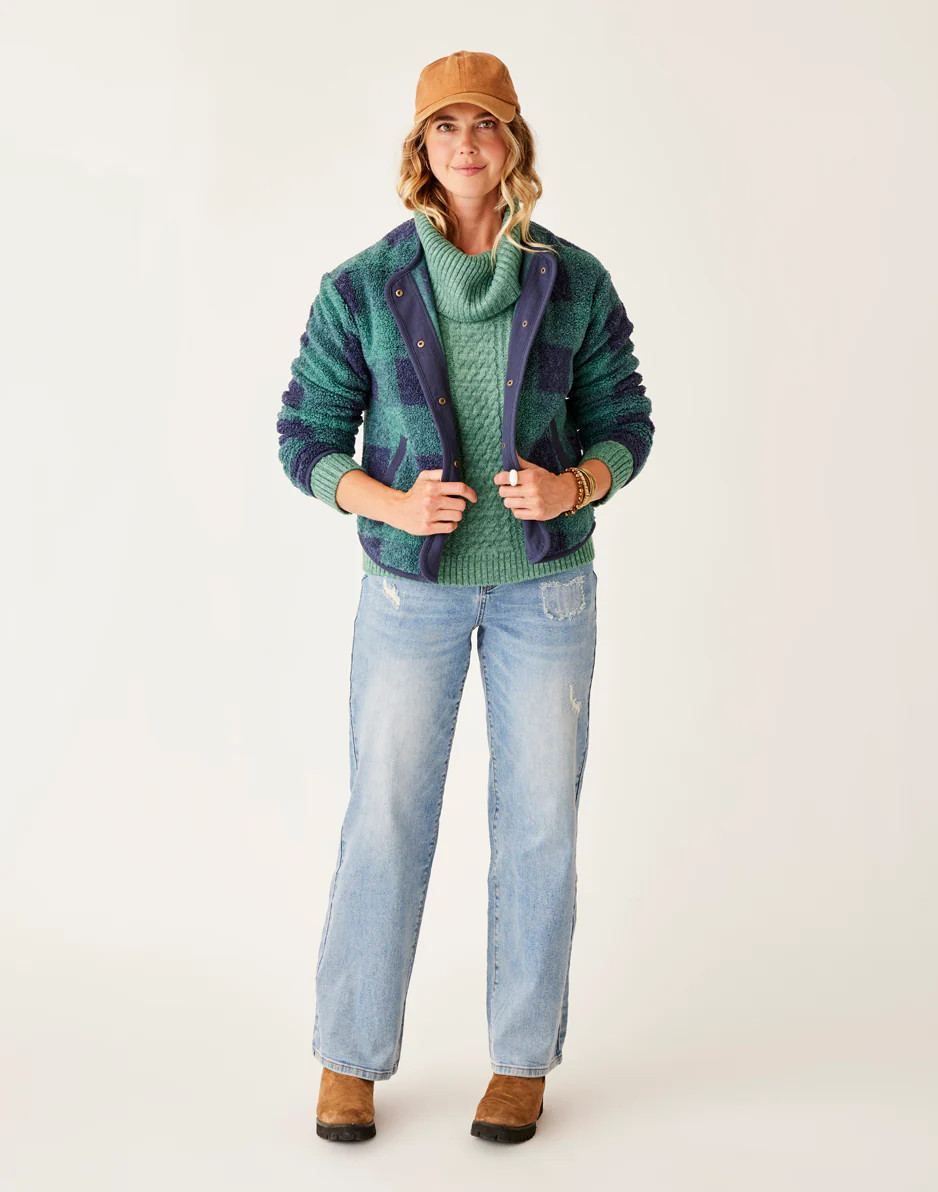 Posie Boucle Jacket: Birch Plaid | Carve Designs