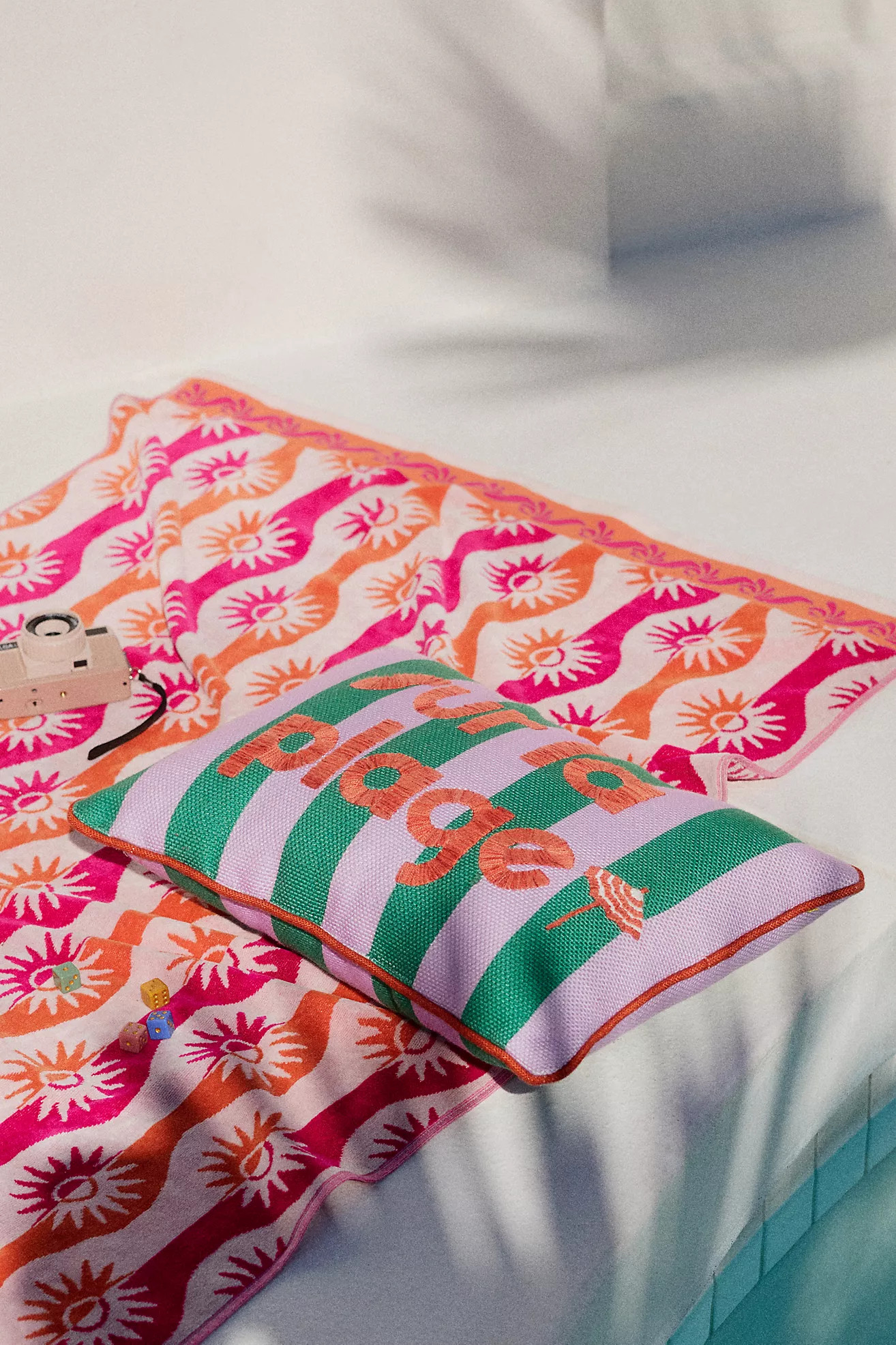 Beach Vibes Embroidered Indoor/Outdoor Pillows | Anthropologie (US)