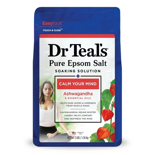 Dr Teal's Calm Your Mind Epsom Salt Soak with Ashwagandha, 3 lbs. - Walmart.com | Walmart (US)