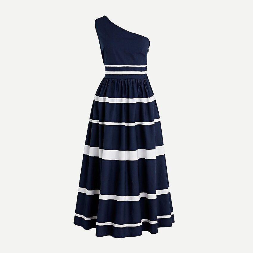 A-line cotton poplin dress in ribbon stripe | J.Crew US