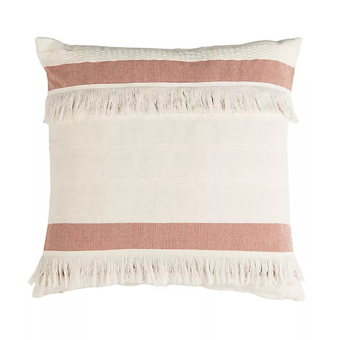 Safavieh Nila Square Throw Pillow in Mauve/Beige | Bed Bath & Beyond