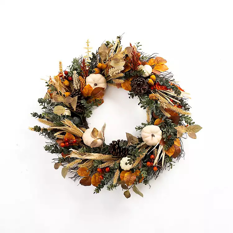 Pumpkin and Greenery Foliage Wreath | Kirkland's Home