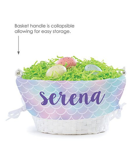 Mermaid Collapsible Handle Personalized Easter Basket | Zulily