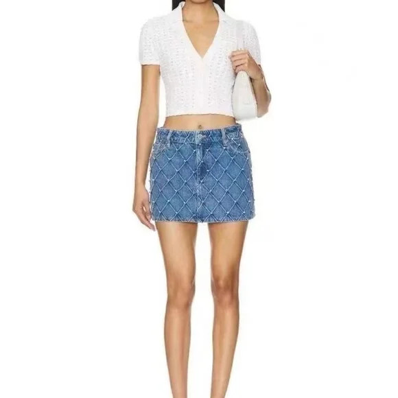 alice + olivia joss mini skirt in denim | Poshmark
