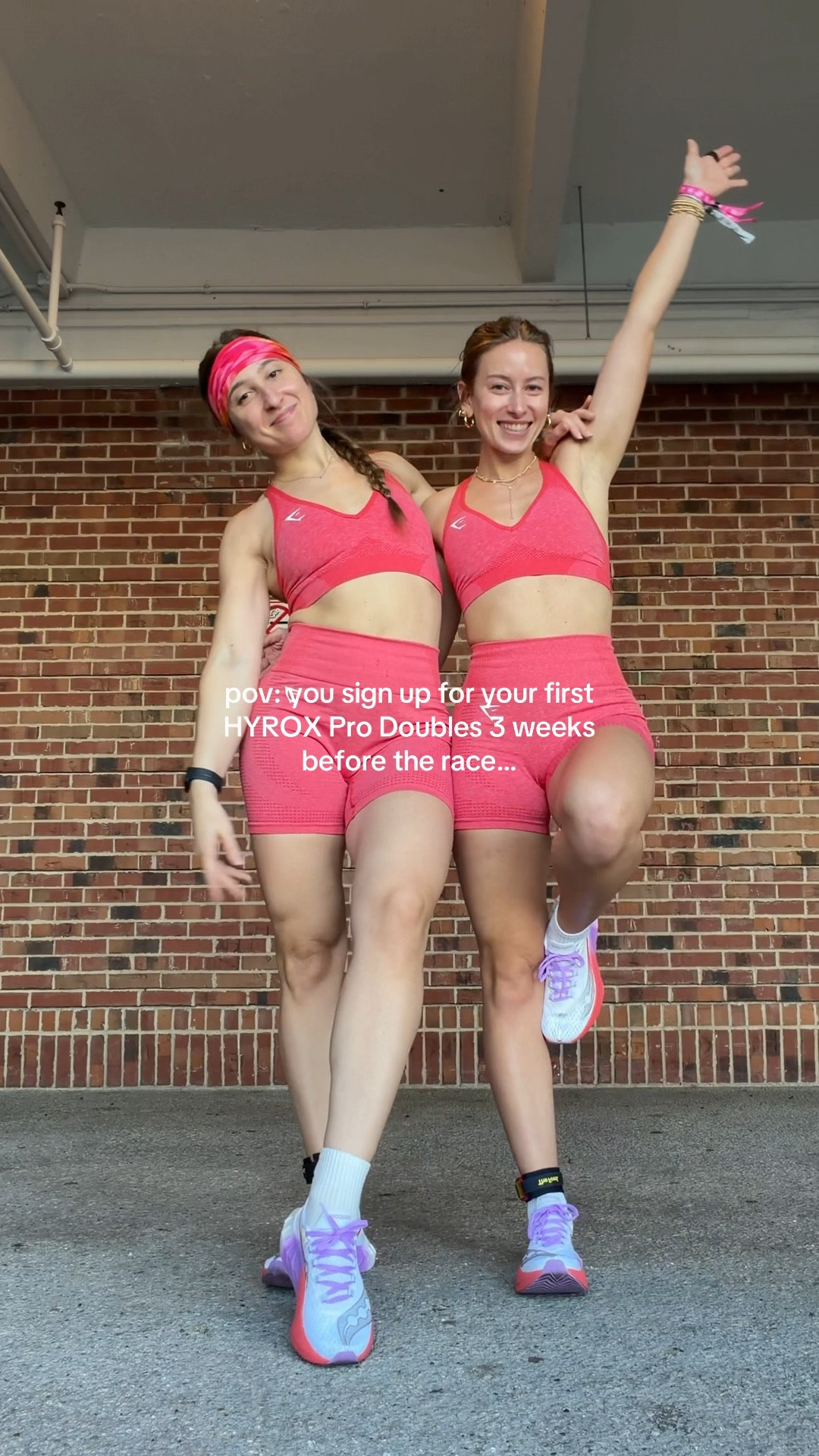 11/20/25 Sharing the breakdown of our HYROX Chicago race — our stations, our splits, and how the race actually went for us. We went bright + bold for race day in our matching Gymshark biker short sets, our Saucony Endorphin Pro 4s (the best race shoes EVER), and my Garmin watch that tracked every mile and every station.

#LTKfitnessgoals #LTKActive