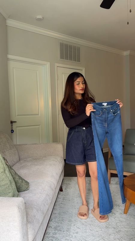 Flared jeans: 

Petite friendly jeans that are flattering, soft and curve friendly. I’m usually a size 0-2/25 in most brands and 2 petite works best. The are soft, forgiving and hugs just the right way—fitted where they need to be and not loose either. In 4’11” and the jeans are easily worn with 1.5-2.5” heels (sneakers-kitten heels) 

Also linked: 
Nude everyday kitten heel pumps with subtle studded straps. Runs true to size and very comfortable. The nude makes it perfectly versatile  

#LTKVideo #LTKstyletip #LTKshoecrush
