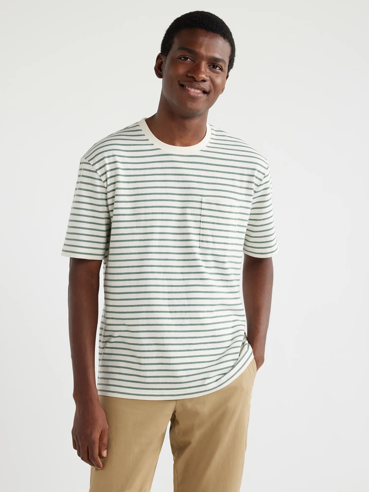 Free Assembly Men's Oversized Pocket Tee with Short Sleeves, Sizes S-3XL | Walmart (US)