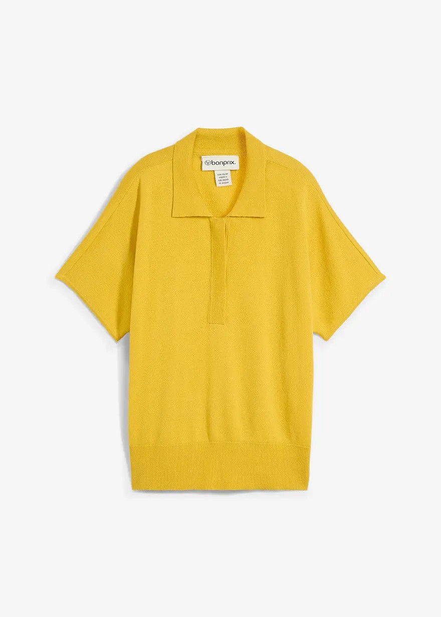 Feinstrickpullover mit Wollanteil und Polokragen | Bonprix DE