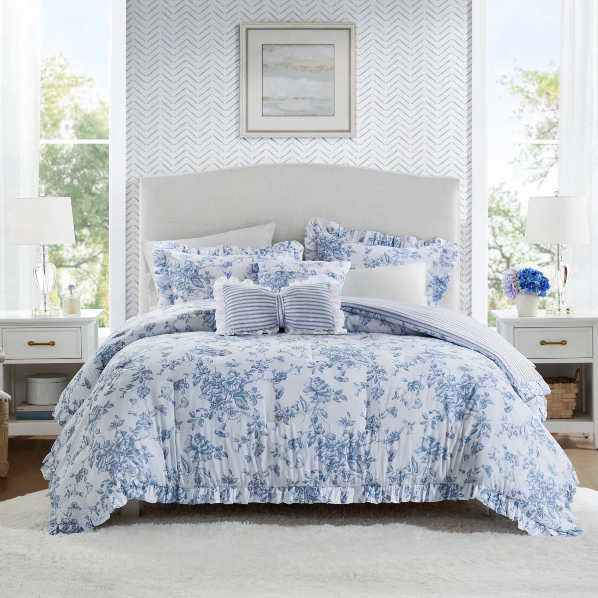 Adele 4 Pieces Comforter Set With Decorative Pillows | Wayfair North America