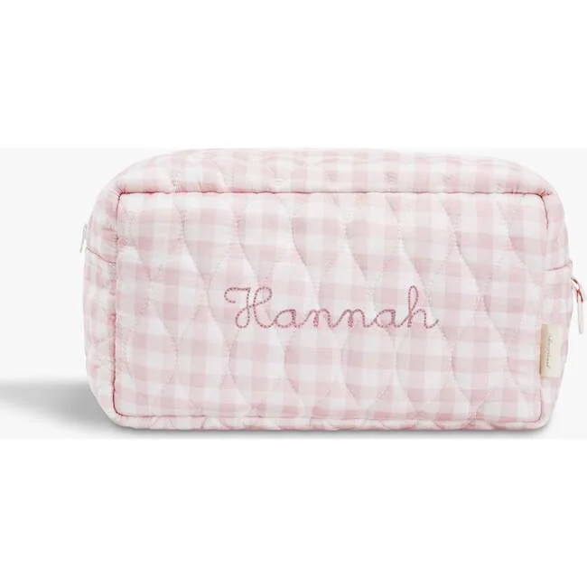 Gooselings | Toiletry Pouch, Pink Gingham (Prints, Size No Monogram) | Maisonette | Maisonette