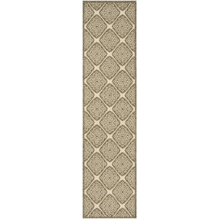 SAFAVIEH Beach House Frazier Geometric Indoor/Outdoor Runner Rug, Cream/Beige, 2'2" x 6' | Walmart (US)
