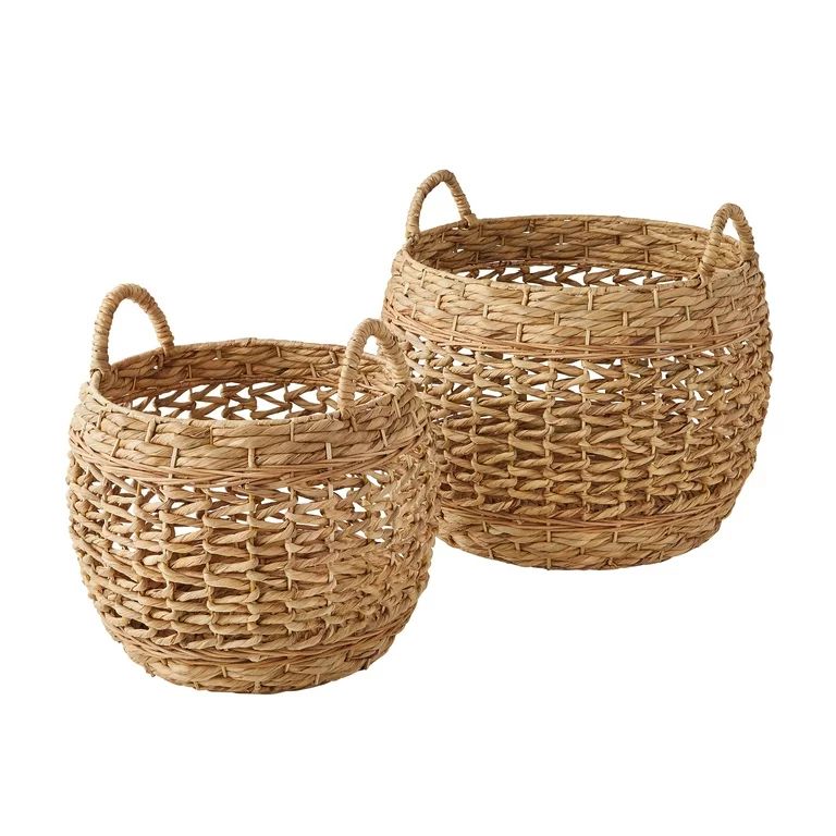Dave & Jenny Marrs for Better Homes & Gardens Water Hyacinth Baskets, Set of 2 | Walmart (US)