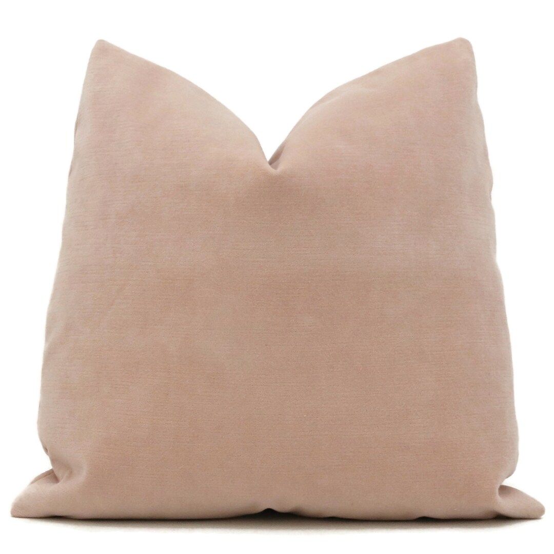 Velvet Pillow Cover Blush Pink Decorative  Pillow Cover 18x18 , 20x20, 22x22, Eurosham, Lumbar pi... | Etsy (US)
