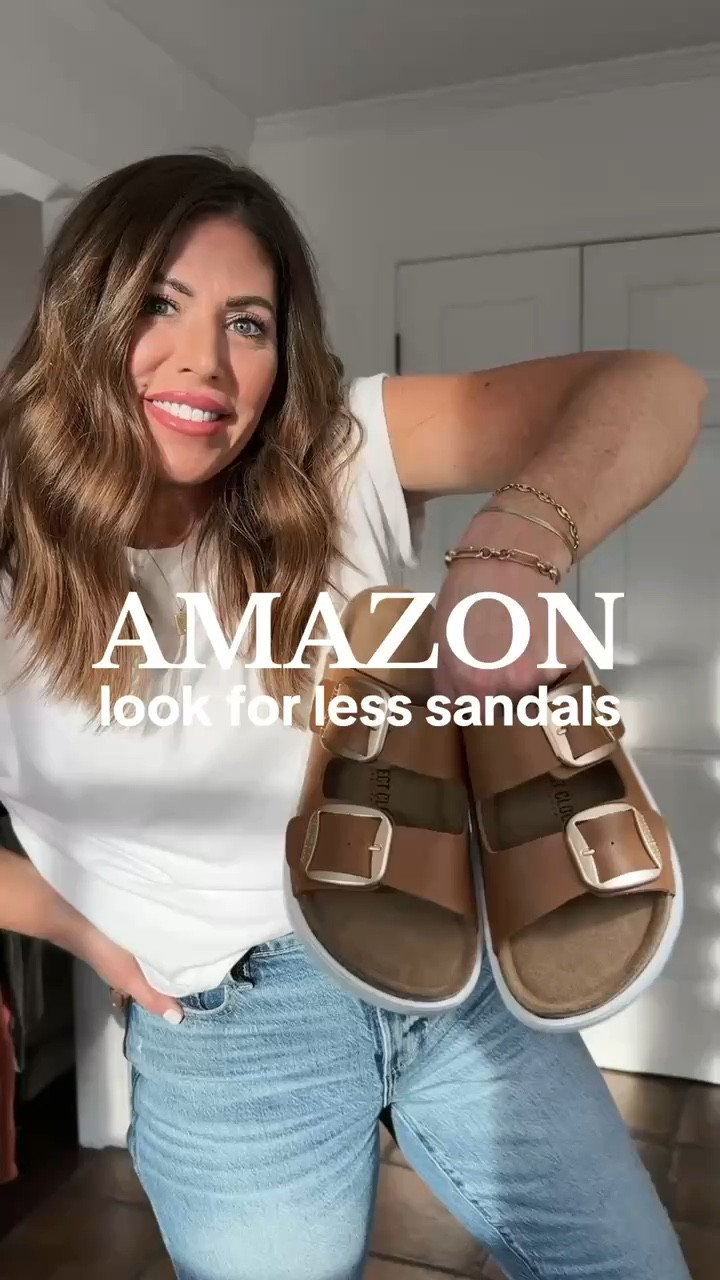 Amazon look for less sandals 🩴 

Great quality, leather sandals with big gold buckles and a chunky cork soul. Look just like the Arizona chunky sandals but for less than half the price. If in between sizes, I would go up a size. 


Spring style, over 40 style, vacation outfits

#LTKgrwm #LTKSaleAlert #LTKOver40