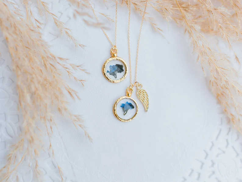 Forget me not flower miscarriage gift necklace. Child loss | Etsy | Etsy (US)