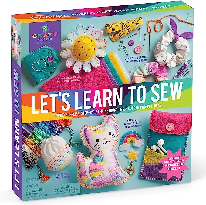 Craft-tastic — Let's Learn to Sew - Craft Kit – Includes Fun Projects, Step-by-Step Instructi... | Amazon (US)