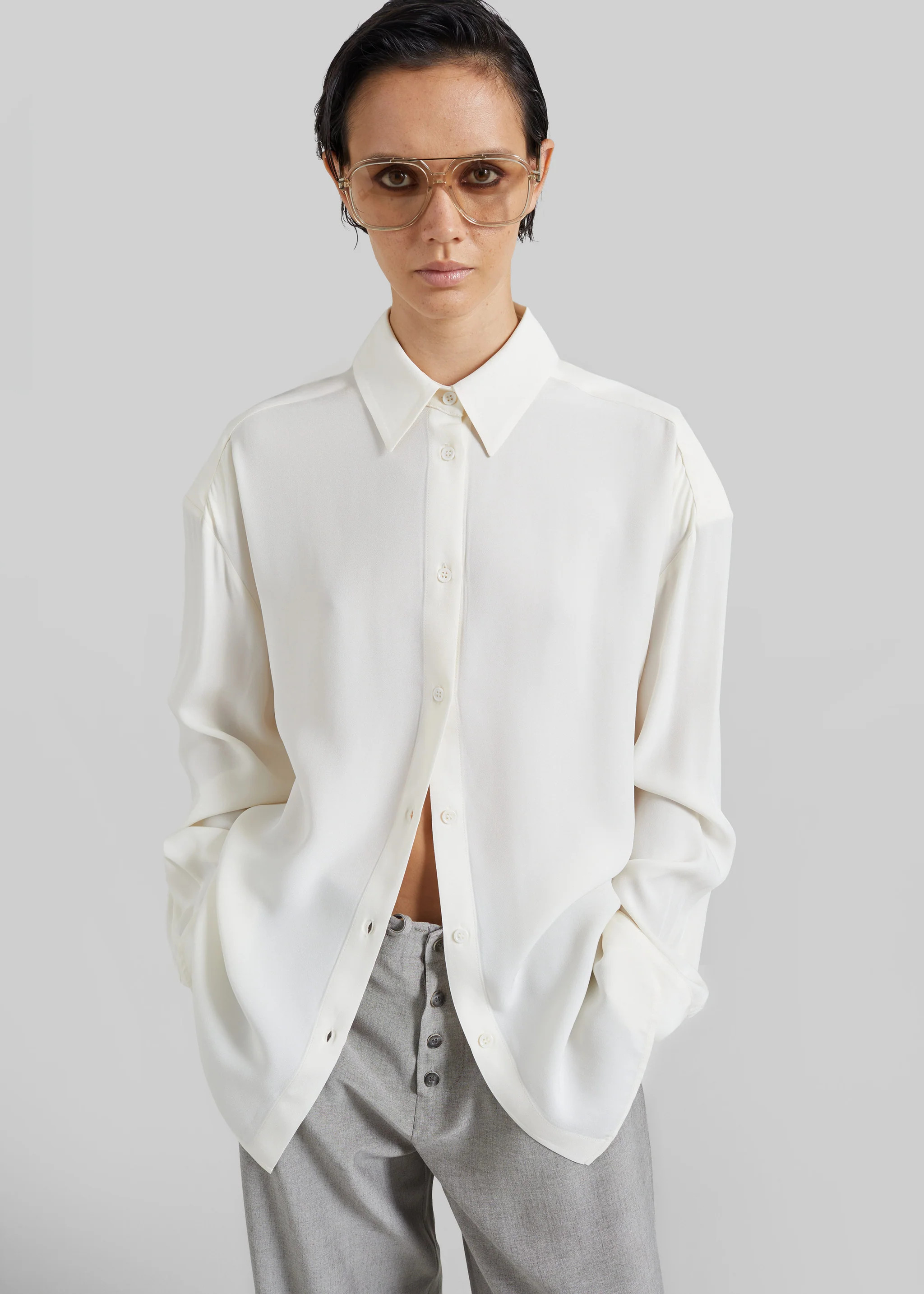 Bina Padded Shirt - Ivory | Shop.app