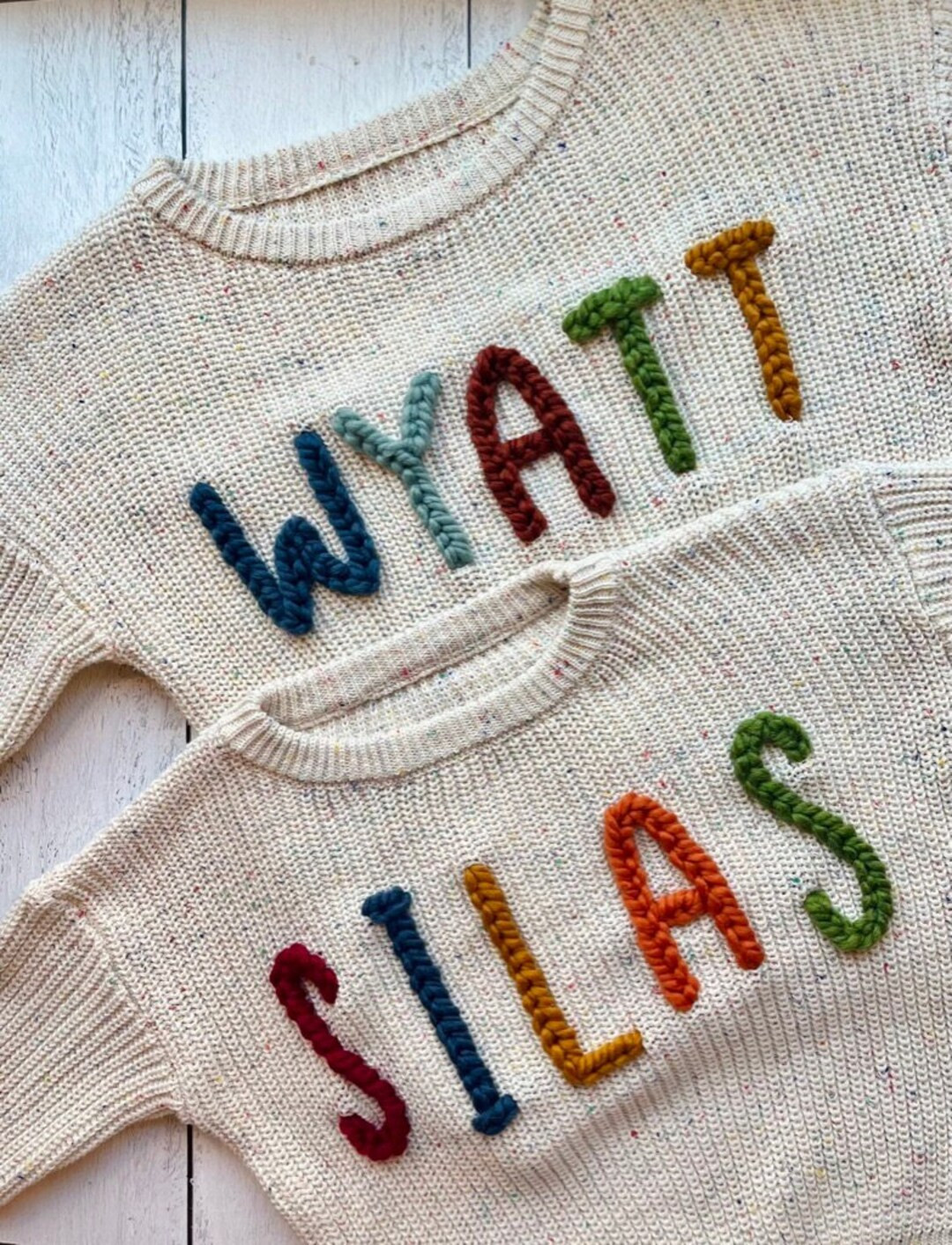 Custom Name Boy Sweater, Personalized Name Sweater, Hand Embroidered Baby Boy Sweater, Baby Boy A... | Etsy (US)