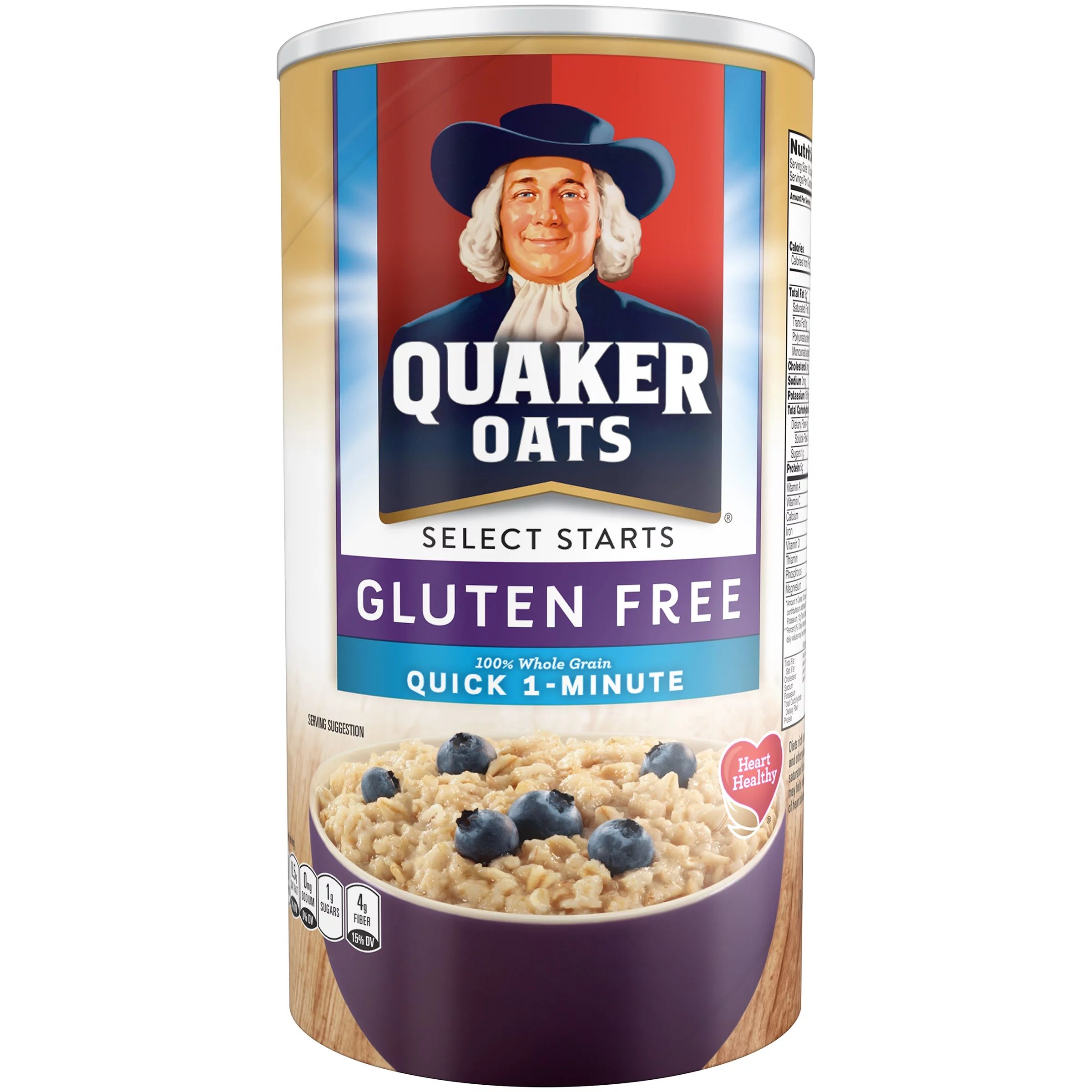 Quaker, Quick 1-Minute Oats, Gluten Free, Select Starts, 18 oz - Walmart.com | Walmart (US)