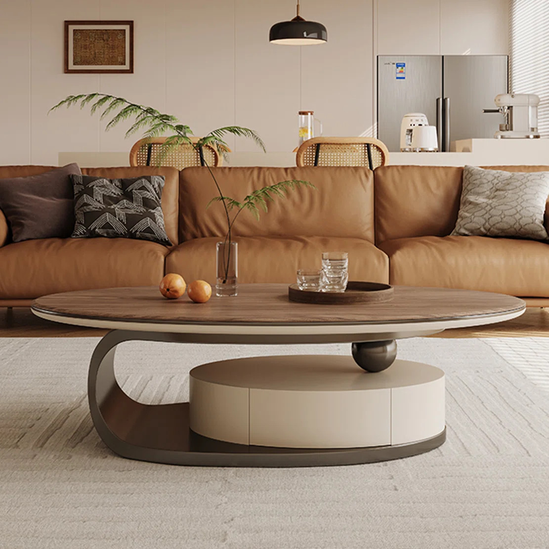 Luxury-Style Oval Solid Wood Coffee Table | Wayfair North America