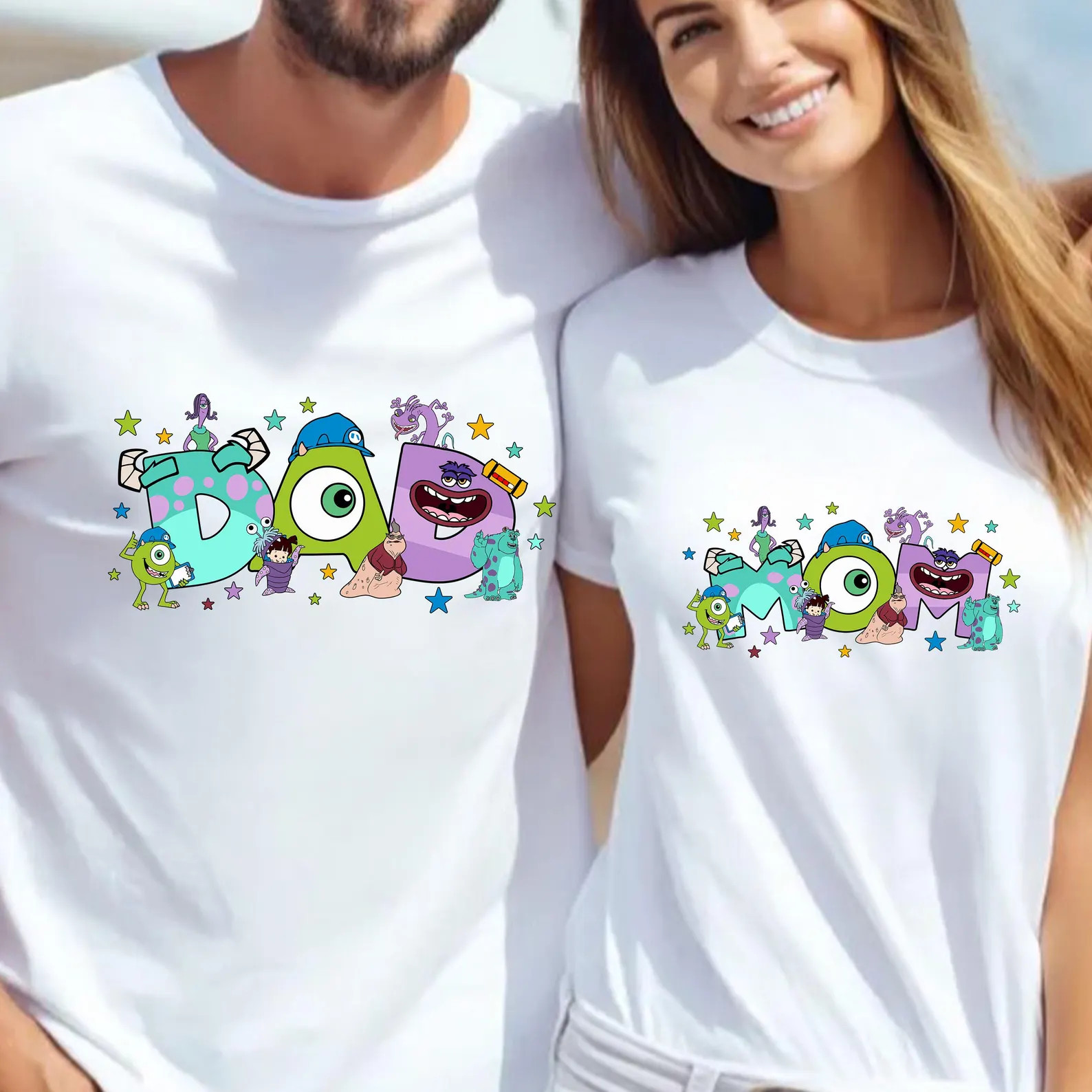 Retro Mom and Dad Disney Monsters Shirt, New Mom Shirt, New Dad Shirt,disney Dad Shirt,pregnancy ... | Etsy (US)