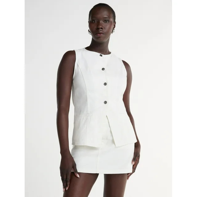 Scoop Women’s Denim Vest and Mini Skirt Set, 2-Piece, Sizes XS-XXL | Walmart (US)