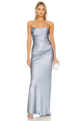 Shona Joy La Lune Lace Back Maxi Dress in Powder Blue from Revolve.com | Revolve Clothing (Global)