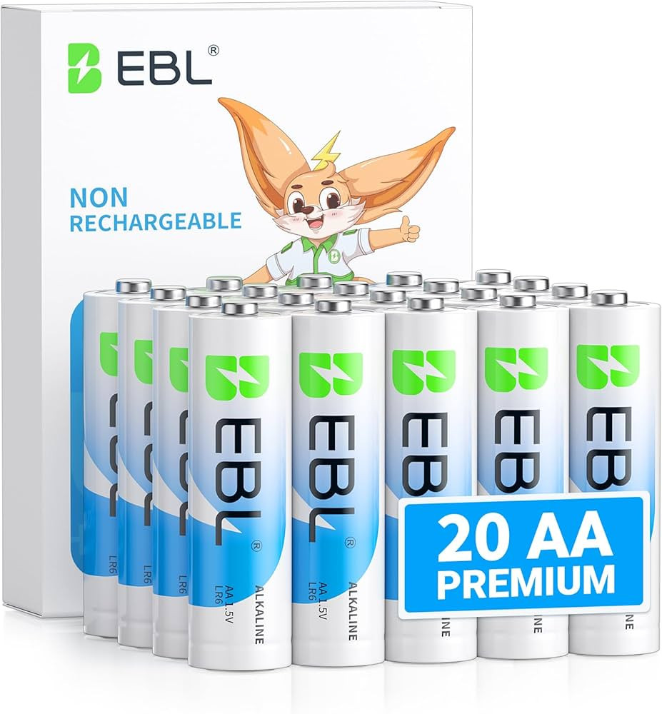 EBL AA Batteries 20 Pack 1.5V Alkaline Double A Batteries, Long-Lasting Alkaline AA Battery for H... | Amazon (US)