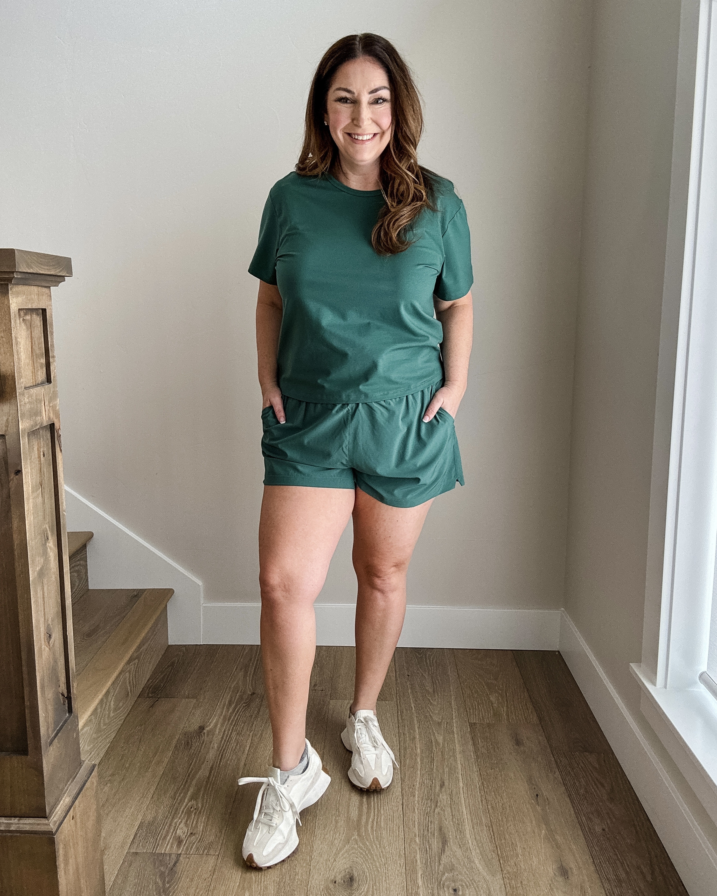 Loving this new shade of green from Athleta in my favorite essential tee and high rise weekender run short. Wearing L in both.  

 

#LTKActive #LTKOver40 #LTKMidsize