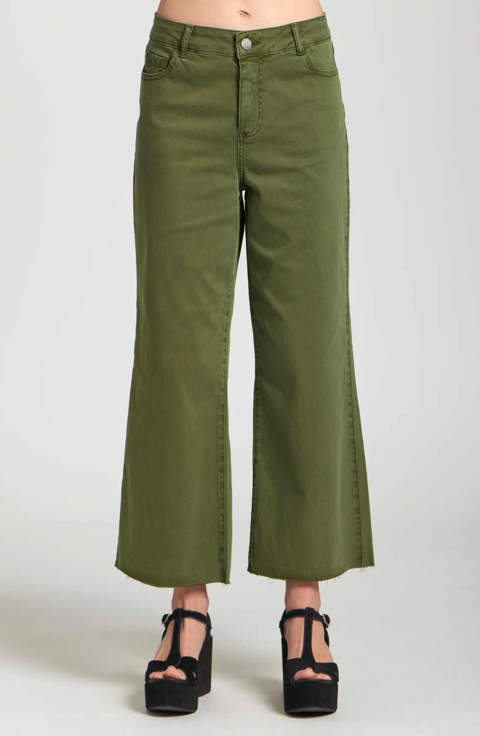 APNY Crop Raw Hem Wide Leg Jeans | Nordstrom | Nordstrom