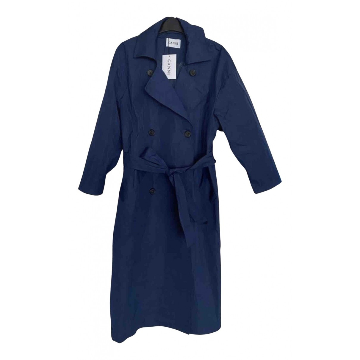 Ganni Blue Trench coat for Women S International | Vestiaire Collective (Global)