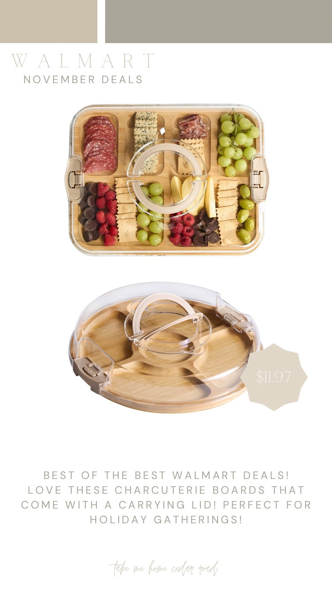 Only $12 for these charcuterie boards with lids!!! Perfect for holiday gatherings or as a gift idea!

Walmart deals, charcuterie boards

#LTKHome #LTKSaleAlert #LTKCyberWeek