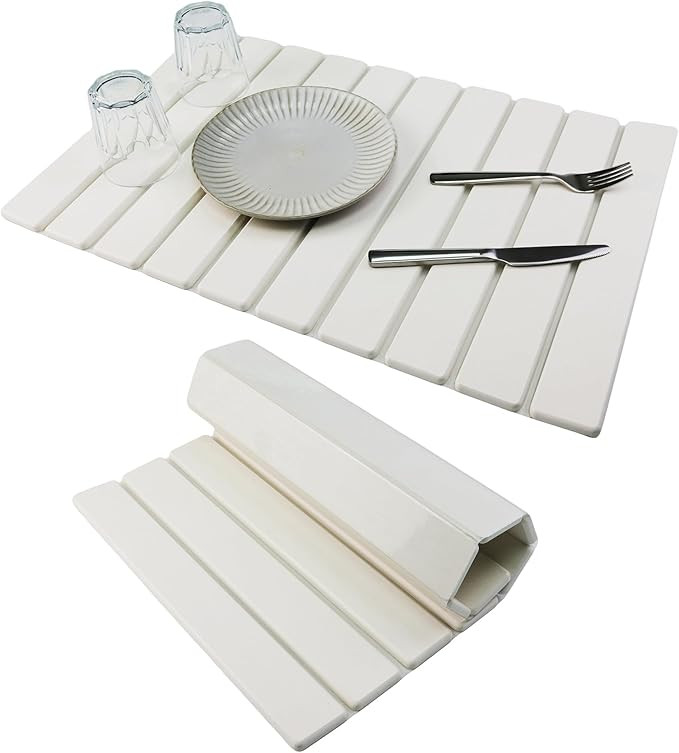 Large Stone Drying Mat for Kitchen Counter Diatomaceous Earth Collapsible 24”（L）*16”（W... | Amazon (US)