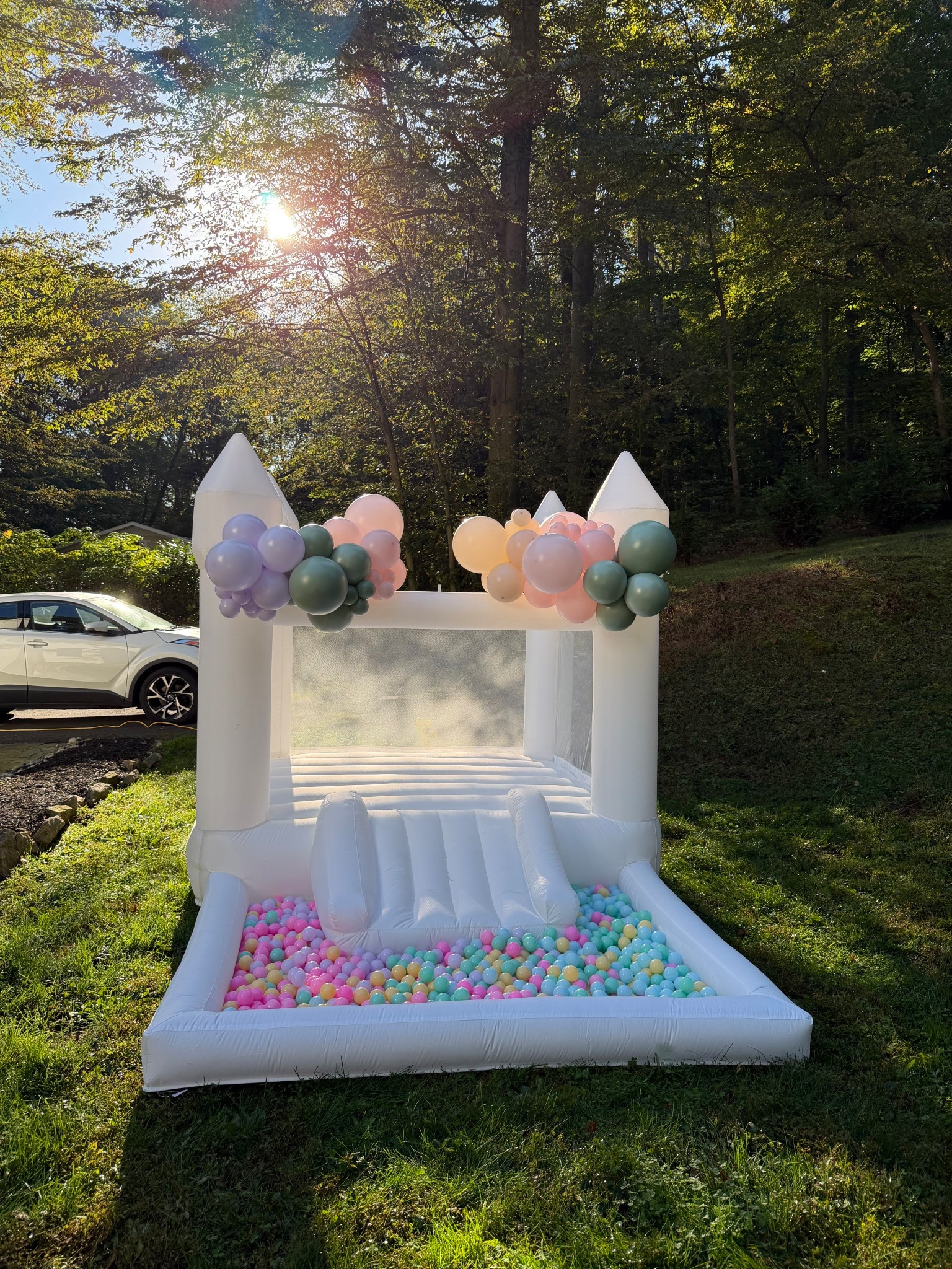 First birthday party moon bounce 