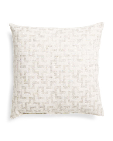 Made In Usa 22x22 Geometric Pattern Textured Pillow | TJ Maxx