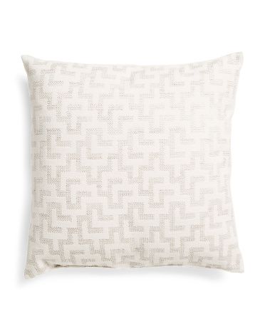 Made In Usa 22x22 Geometric Pattern Textured Pillow | TJ Maxx