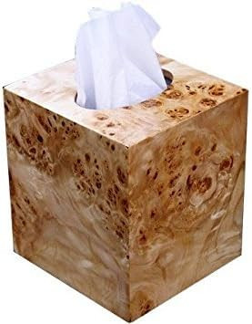 Wooden Tissue Box Cover in Exotic Mappa Burl Wood Boutique Square Cube Size. | Amazon (US)