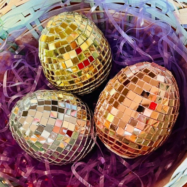 Nmdmisc Easter Eggs - Mirror Disco Ball, Easter Disco Ball Decoration for Parties, Birthdays, and... | Walmart (US)