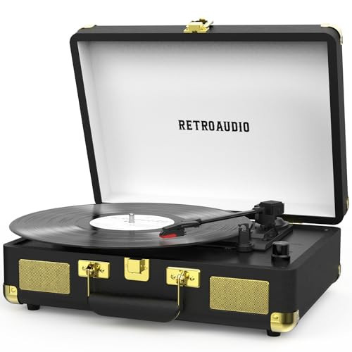 Vinyl Record Player 3-Speed Bluetooth Portable Suitcase Belt-Driven Record Player with 2 Built-in Stereo Speakers Vinyl Vintage Turntable Phonograph Records Player with RCA Line Out, AUX Out | Amazon (US)